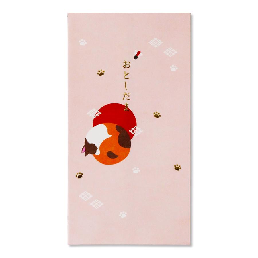 今村紙工 札用 ぽち袋 おとしだま三毛猫 2枚入り 90×170mm : きんぐる