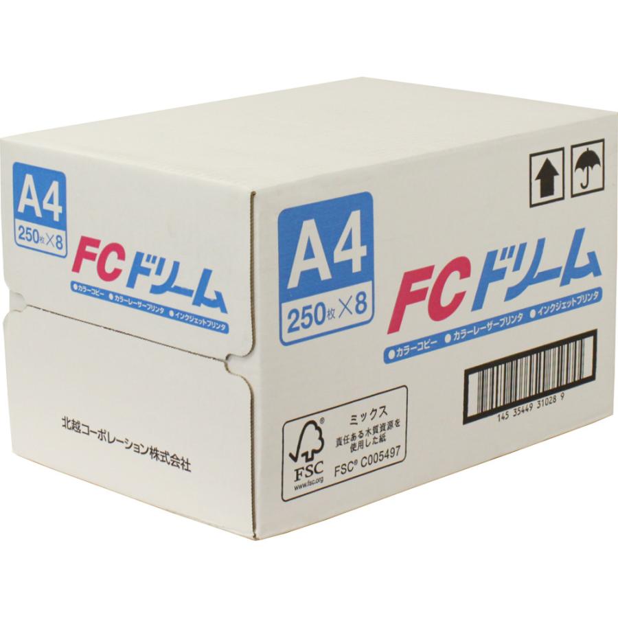 高白色PPC用紙 FCドリーム A4 250枚×8冊 2,000枚 北越コーポレーション コピー用紙 プリンター用紙 |  | 02
