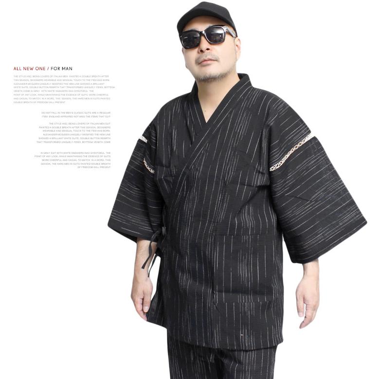 セール 甚平 メンズ 大きいサイズ しじら織り 和柄 上下 じんべい