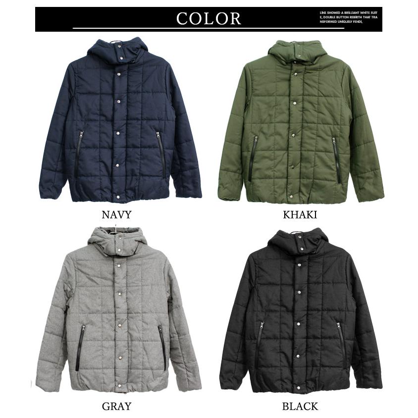 中綿 ダウンジャケット メンズ 大きいサイズ ウールライク スクエアキルト ボリュームネック 2way 中綿ジャケット ダウン Kingman 通販 Yahoo ショッピング