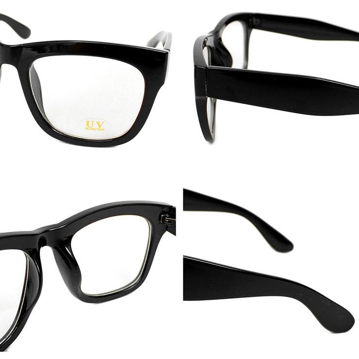 サングラス メンズ ウェリントン 伊達メガネ 黒ぶち カラー