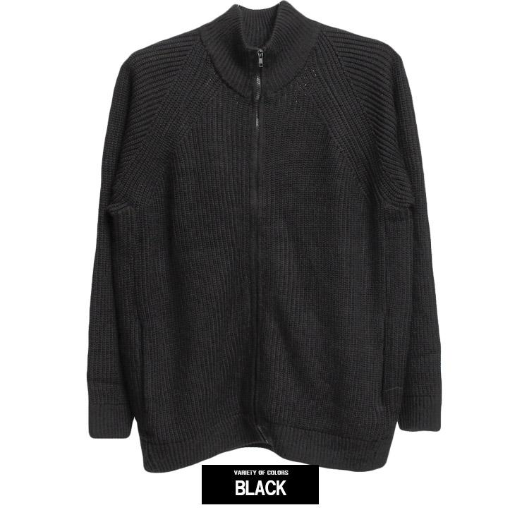 ニット ブルゾン メンズ 大きいサイズ 厚手 ジップアップ スタンド