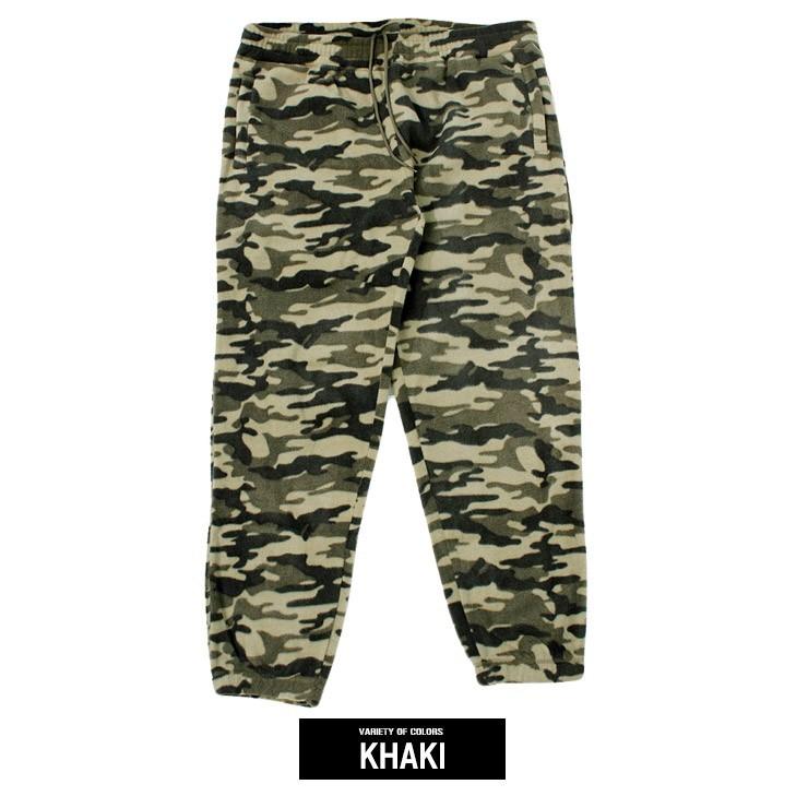 フリース イージーパンツ メンズ 大きいサイズ 裏起毛 ニット 迷彩