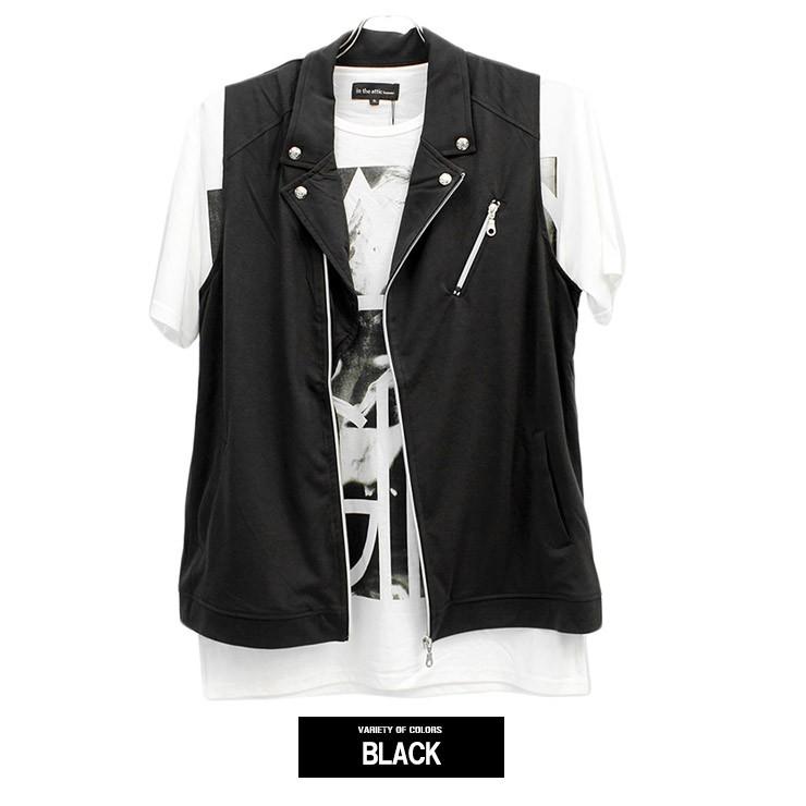 ライダース ベスト メンズ 大きいサイズ ノースリーブ プリント 半袖 Tシャツ アンサンブル プリントtシャツ 白 おおきいサイズ 新作 Kingman 通販 Yahoo ショッピング