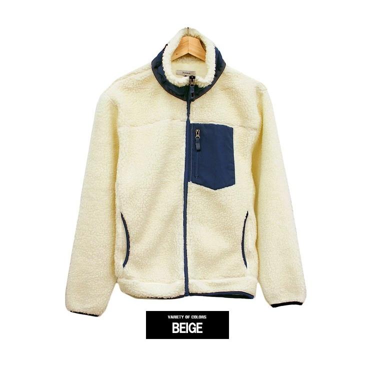 シープボア ジャケット メンズ 大きいサイズ フリース ジップアップ スタンド ブルゾン ボア アウター 暖かい 防寒 フリースジャケット Kingman 通販 Yahoo ショッピング