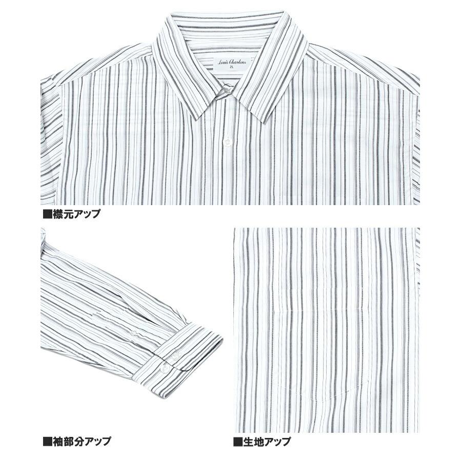 長袖シャツ メンズ 大きいサイズ パナマ素材 半袖 ボーダー Tシャツ 2