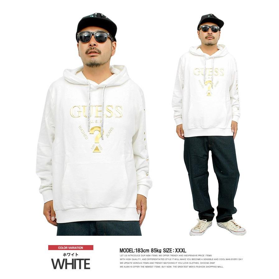 GUESS（ゲス） パーカー メンズ 大きいサイズ プルオーバー メタリック