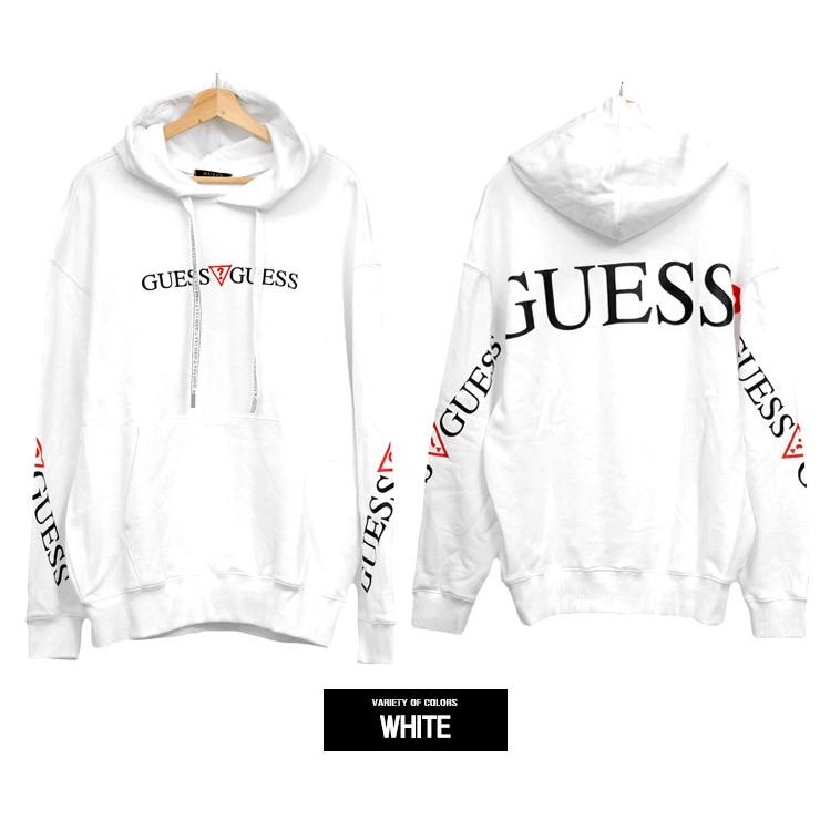 GUESS（ゲス） ビッグパーカー メンズ オーバーサイズ プリント プル