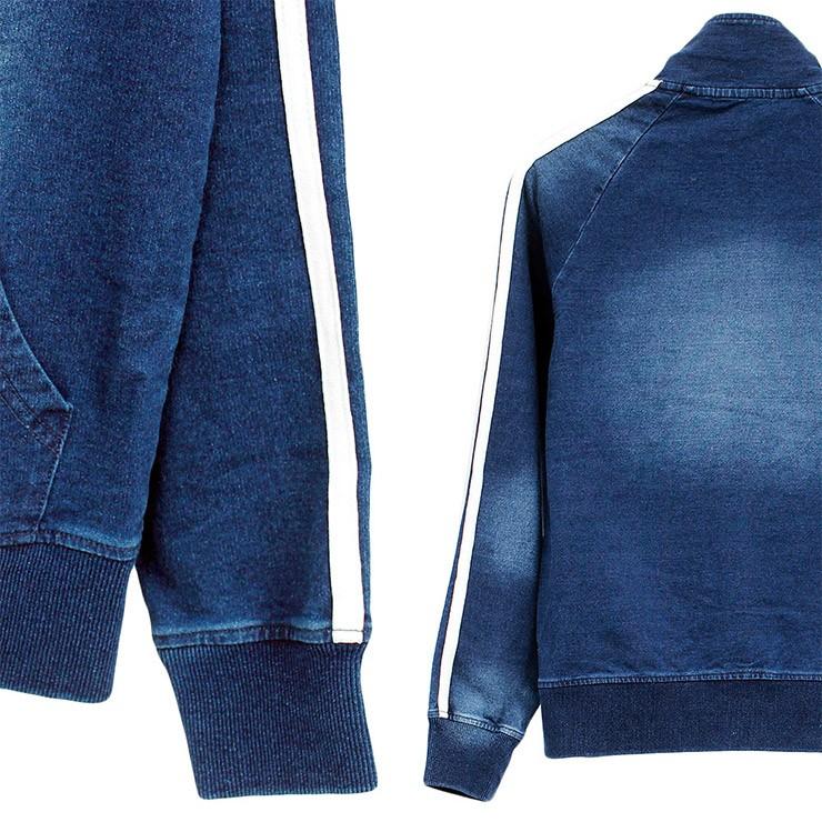 トラックジャケット メンズ カットデニム サイドライン ストレッチ スウェット ブルゾン ジャケット スエット ジャージ インディゴ 安い ワークマン プラス Kingman 通販 Yahoo ショッピング