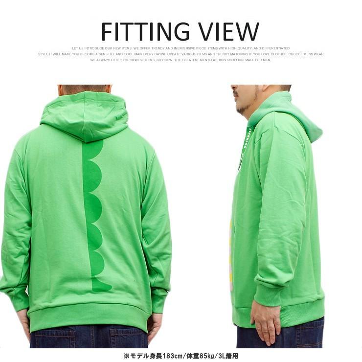 ガチャピン ムック パーカー メンズ 大きいサイズ プルオーバー 裏毛