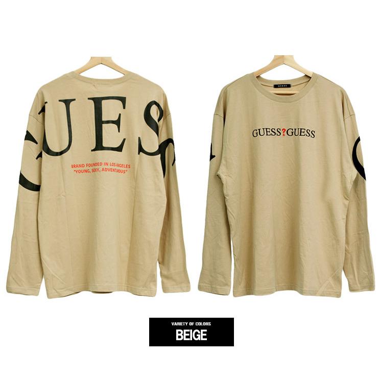 GUESS（ゲス） ビッグTシャツ メンズ 長袖 オーバーサイズ バック