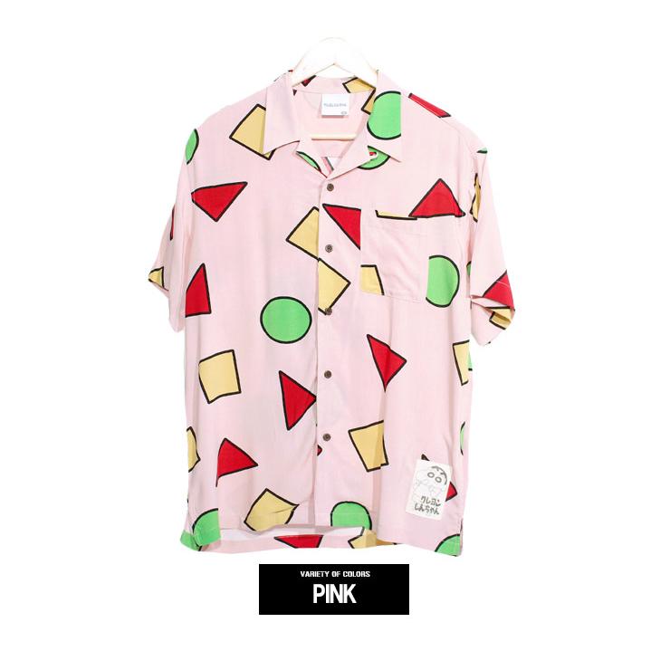 クレヨンしんちゃん アロハシャツ メンズ 大きいサイズ 総柄 プリント  