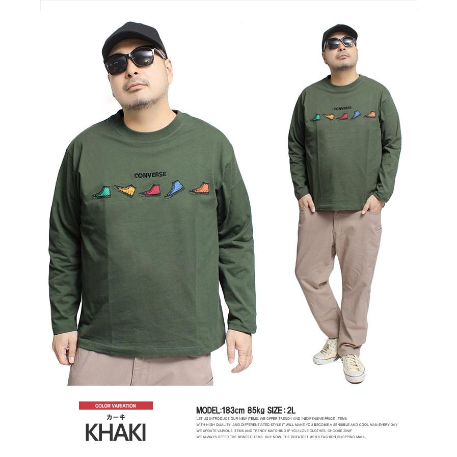 コンバース(Converse) 長袖 カットソー トップス 新品　 CONVERSE（コンバース） 長袖Tシャツ メンズ 大きいサイズ シューズ