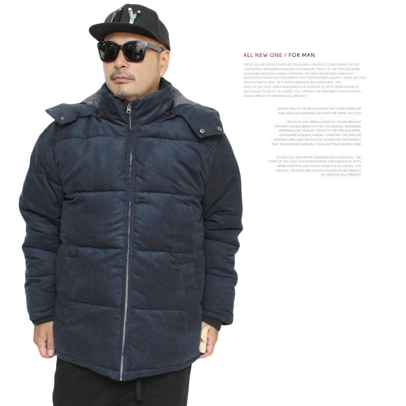 ダウンジャケット メンズ 大きいサイズ アウター スウェード 中綿