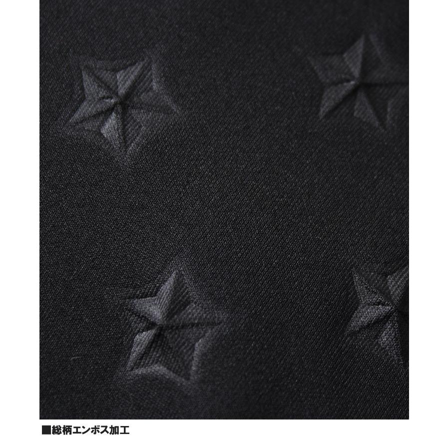 MA-1 ブルゾン メンズ スター 星 総柄 エンボス加工 ストレッチ ジップ