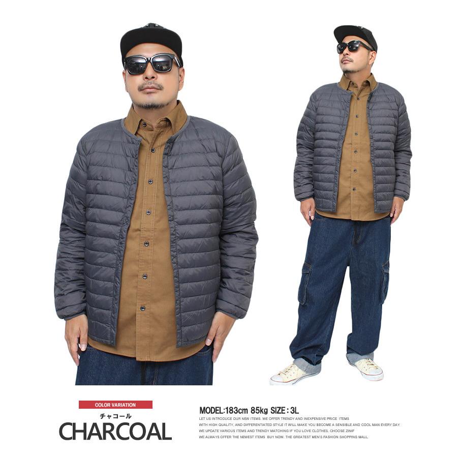 インナー ダウンジャケット メンズ 大きいサイズ リアルダウン 軽量 薄手 ノーカラー ジャケット インナーダウン 防寒 安い ワークマン プラス Kingman 通販 Yahoo ショッピング