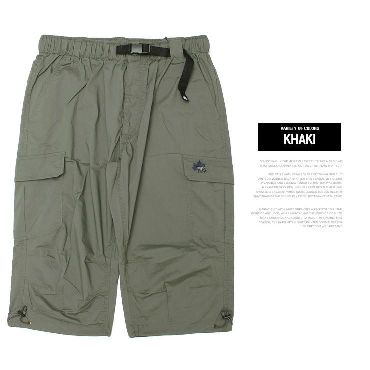 【美品】  GOLF クロップドストレッチパンツ ロゴ ロゴス LOGOS ストレッチ リップストップ七分丈カーゴクロップド