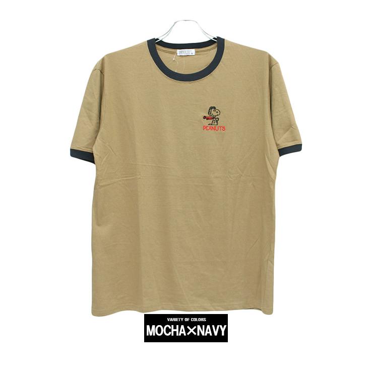 PEANUTS PEANUTS(ピーナッツ) 半袖 リンガー Tシャツ メンズ 大きい 