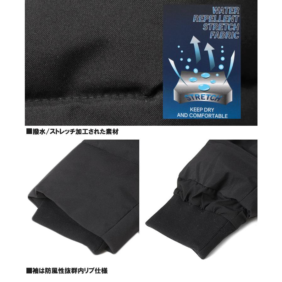 中綿 ダウンジャケット メンズ ストレッチ 防風 撥水加工 フード ロゴ プリント ブルゾン 中綿ジャケット アウター あったか ...