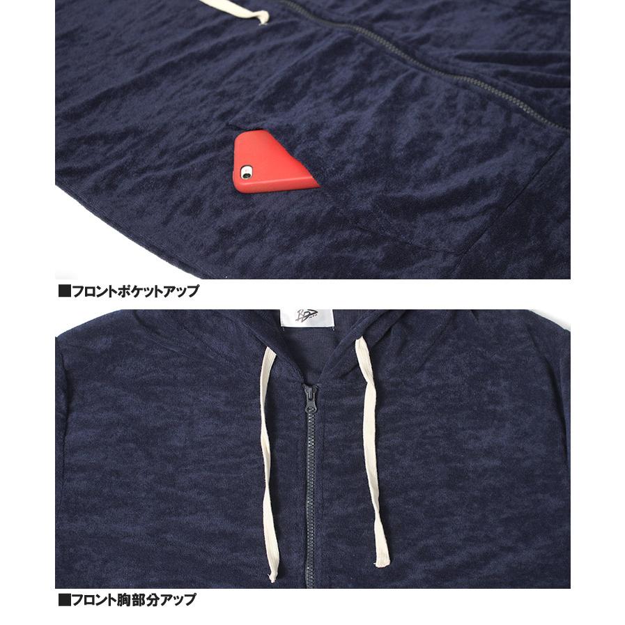 爆買 パイル パーカー メンズ 大きいサイズ ラインプリント 薄手