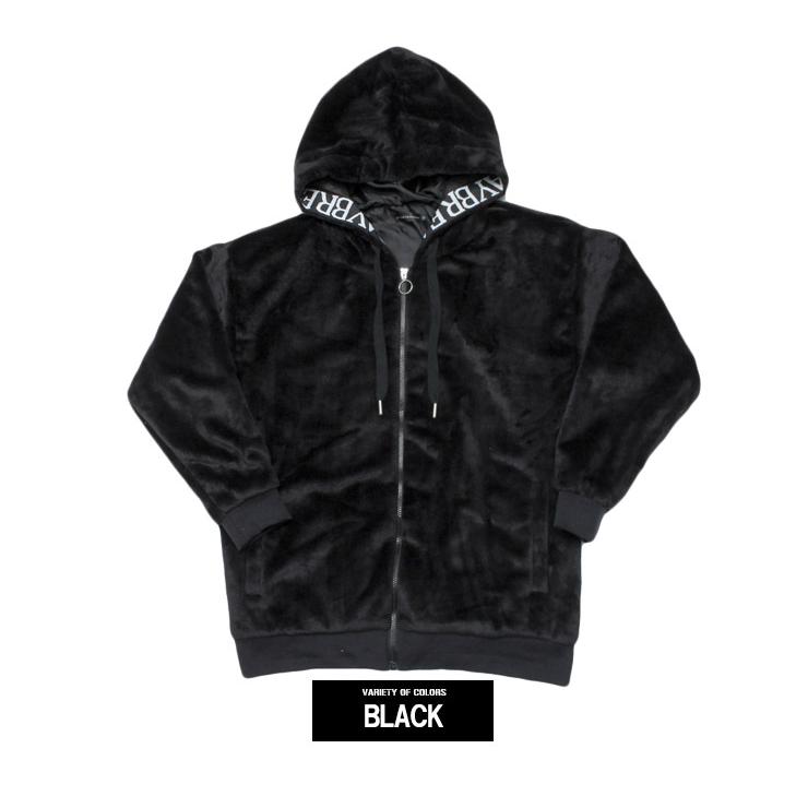 セール もこもこ ボア パーカー メンズ 大きいサイズ ジャガード ロゴ