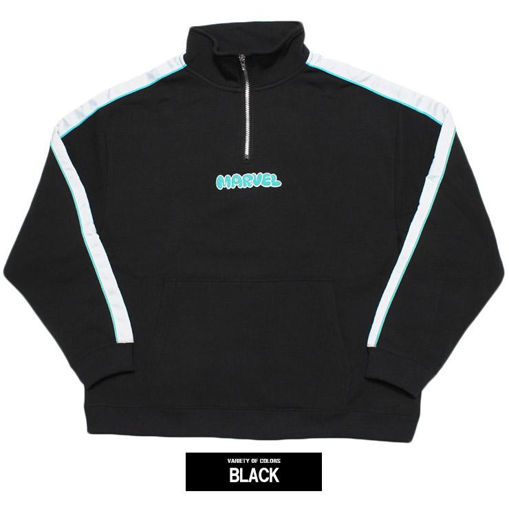 MARVEL（マーベル） セール ハーフジップ スウェット メンズ ロゴ