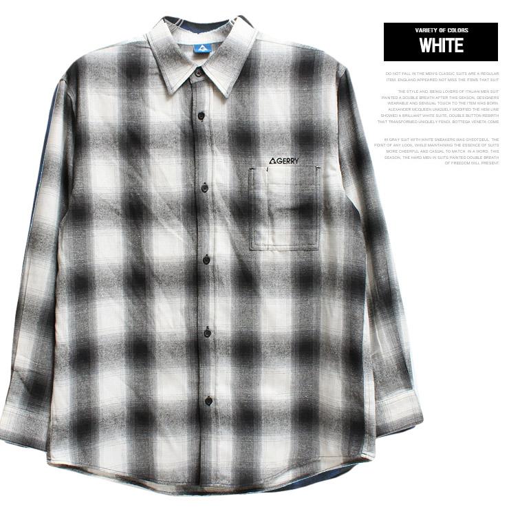 GERRY（ジェリー） ネルシャツ メンズ 大きいサイズ 起毛素材 ロゴ