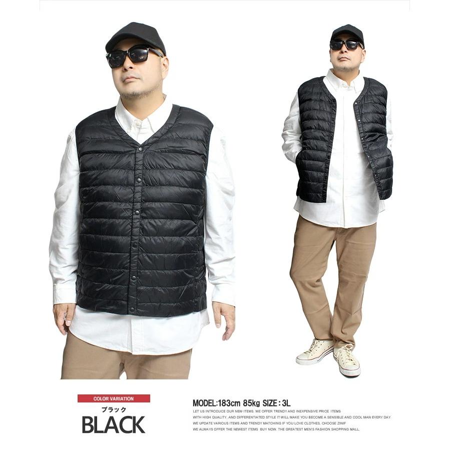 セール ダウンベスト メンズ 大きいサイズ ポケッタブル 収納 防風 撥