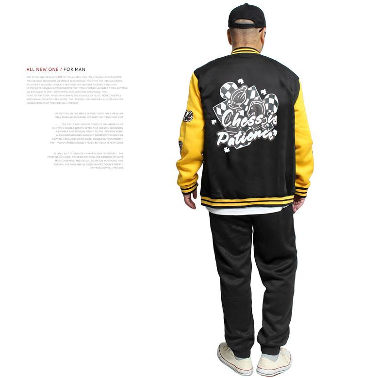 スタジャン セットアップ メンズ 大きいサイズ 裏起毛 プリント