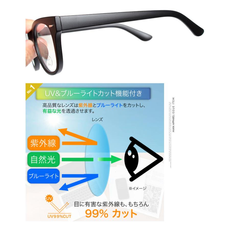ブルーライトカットメガネ ウェリントン パソコン スマホ PC眼鏡 度