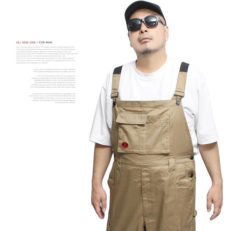 オーバーオール メンズ 大きいサイズ ソフト ツイル ゴムサスペンダー
