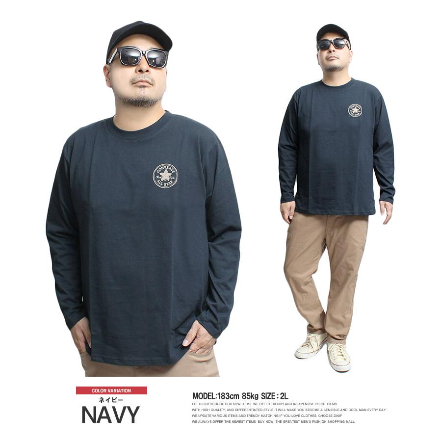 コンバース(CONVERSE) 長袖Tシャツ メンズ 大きいサイズ サガラ刺繍 ロゴ プリント クルーネック カットソー オールスター ブランド コットン 綿100％ | CONVERSE | 05