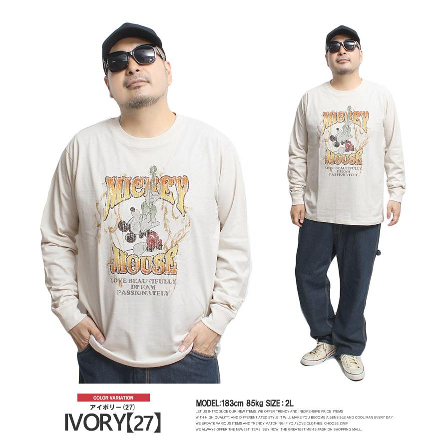 MICKEY MOUSE（ミッキーマウス） 長袖Tシャツ メンズ 大きいサイズ