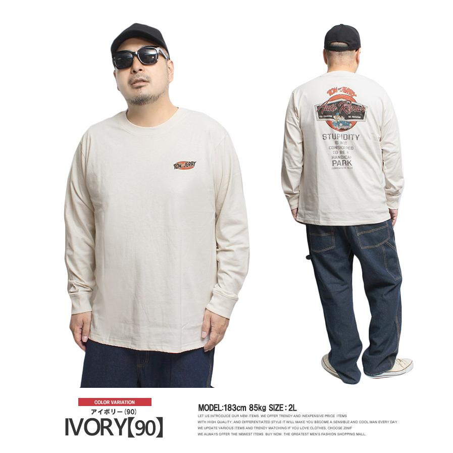 TOM AND JERRY(トムとジェリー) 長袖Tシャツ メンズ 大きいサイズ ピグメント加工 プリント クルーネック カットソー キャラクター アニメ かわいい |  | 02