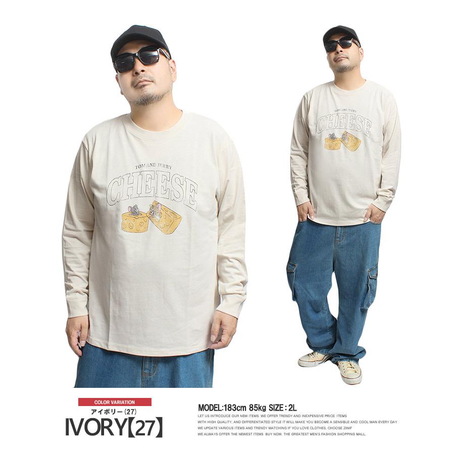 TOM AND JERRY(トムとジェリー) 長袖Tシャツ メンズ 大きいサイズ ピグメント加工 プリント クルーネック カットソー キャラクター アニメ かわいい |  | 04