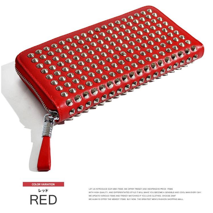 長財布 スタッズ 本革 レザー ロングウォレット メンズ レディース