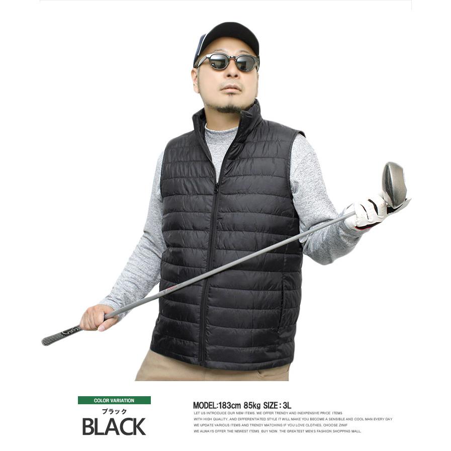 大きいサイズ メンズ ゴルフウェア コーディネート ダウンベスト きい