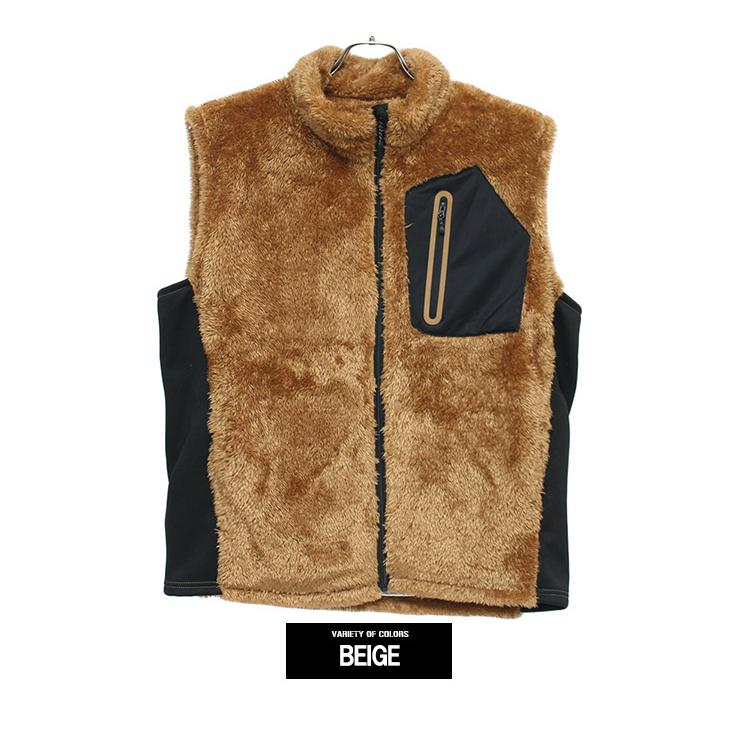 ゴルフウェア メンズ ボア フリースベスト 大きいサイズ 裏アルミ素材