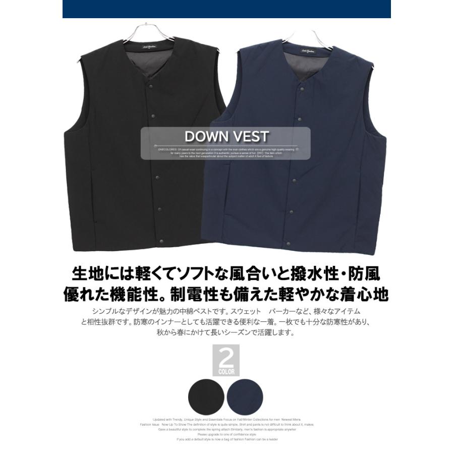 大きいサイズ ゴルフウェア メンズ 中綿 ダウンベスト 撥水加工 防風