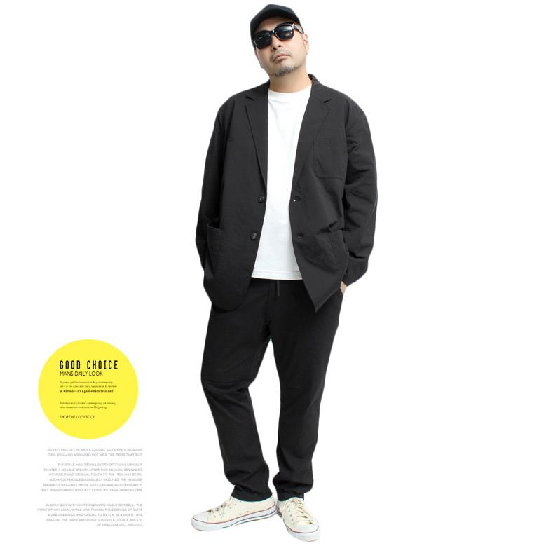 セットアップ メンズ 大きいサイズ 薄手 ドライ ストレッチ テーラードジャケット イージーパンツ スーツ アウター 上下 ビジネス 伸縮 トラウザー |  | 08