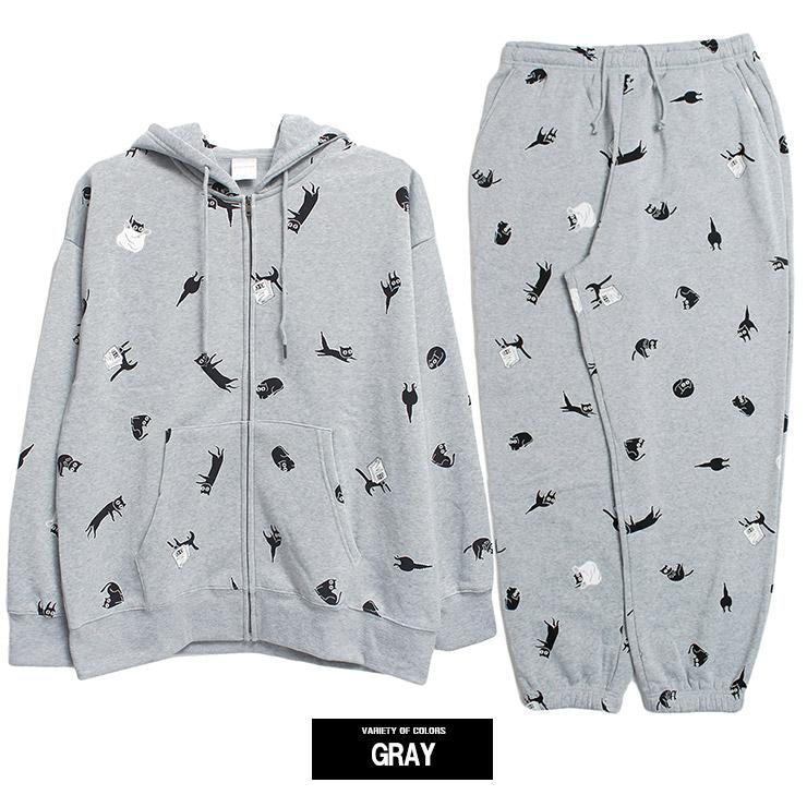 スウェット 上下 冬 セットアップ メンズ 大きいサイズ 裏起毛 スポーツ 3L ゴルフ カジュアル おもしろ 猫 スウェットパンツ パーカー オーバーサイズ |  | 18
