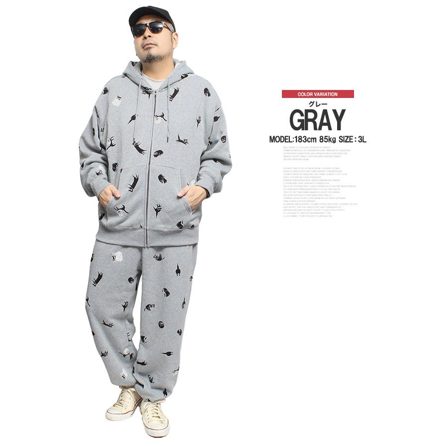 スウェット 上下 冬 セットアップ メンズ 大きいサイズ 裏起毛 スポーツ 3L ゴルフ カジュアル おもしろ 猫 スウェットパンツ パーカー オーバーサイズ |  | 04