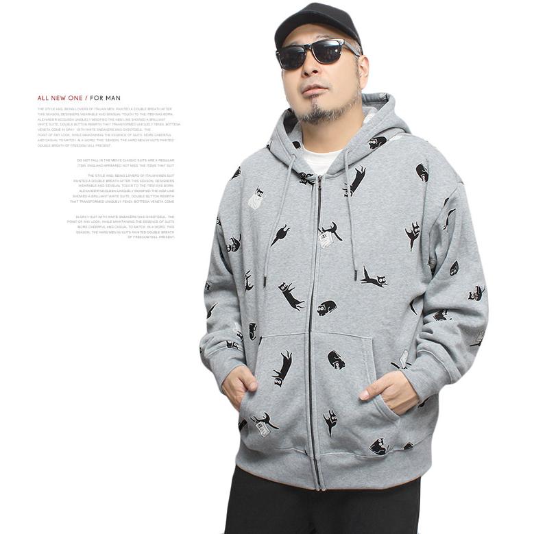 スウェット 上下 冬 セットアップ メンズ 大きいサイズ 裏起毛 スポーツ 3L ゴルフ カジュアル おもしろ 猫 スウェットパンツ パーカー オーバーサイズ |  | 05