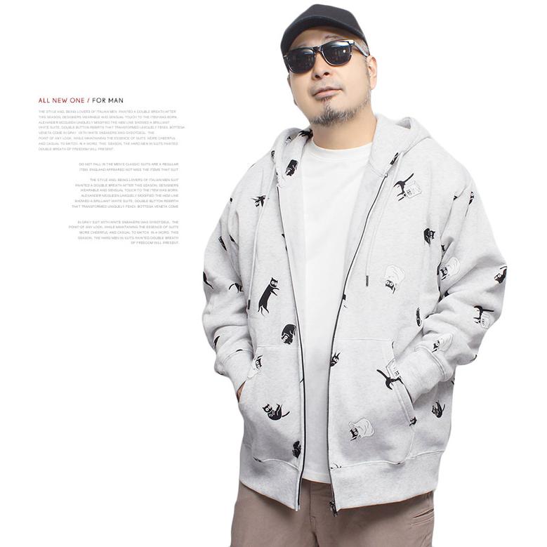 スウェット 上下 冬 セットアップ メンズ 大きいサイズ 裏起毛 スポーツ 3L ゴルフ カジュアル おもしろ 猫 スウェットパンツ パーカー オーバーサイズ |  | 08