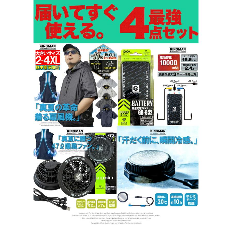 爆買 冷蔵服 最強 空調服 フルセット ペルチェ モバイルッテリー