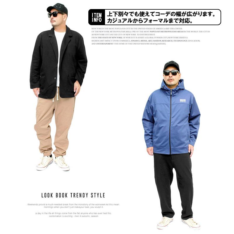 セットアップ メンズ 大きいサイズ ストレッチ カルゼ素材 スウェット