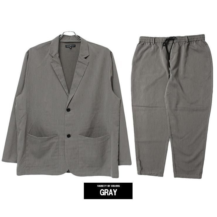 セットアップ メンズ 大きいサイズ 薄手 ストレッチ テーラード