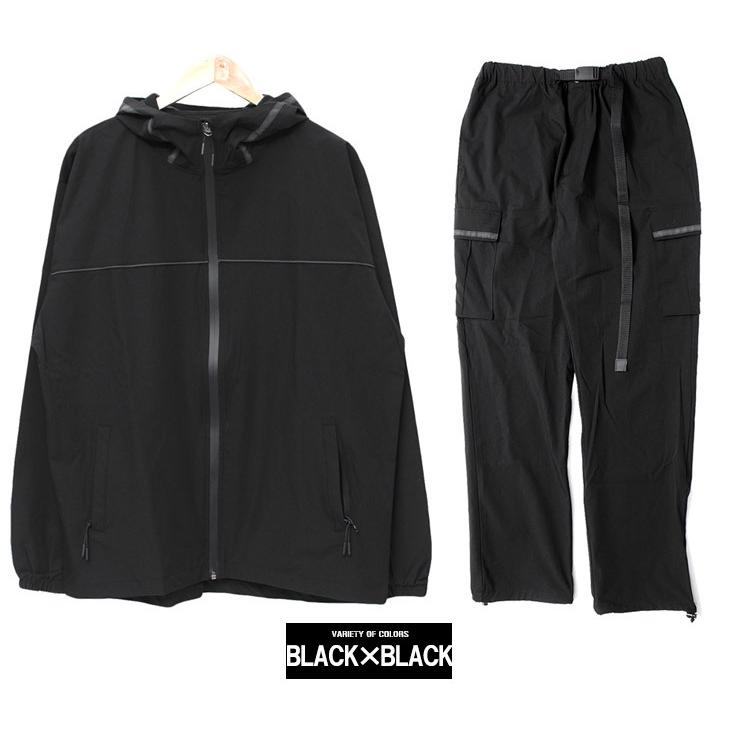 セットアップ メンズ ナイロン 止水ジップ リフレクターテープ付き