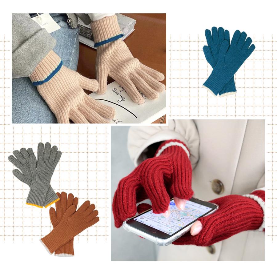 MILASIC 手袋 ニット スマホ手袋 ライン入りデザイン 指出し穴付き レディース メンズ 穴付き ハンドウォーマー 男女兼用 指なし手袋 穴あき手袋 ポイント消化 |  | 06