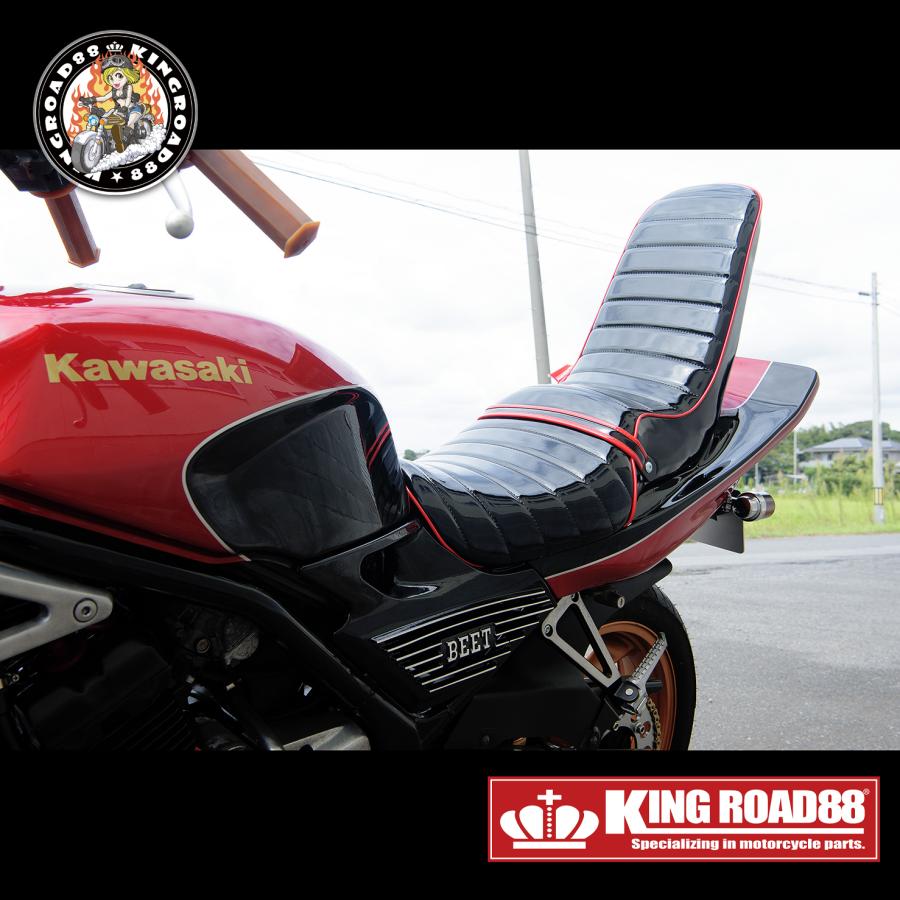 カワサキ バリオス1 バリオス I型 1型 ZR250A KingRoad88 アルミ ブラック BEETタイプ アルフィン サイドカバーの画像